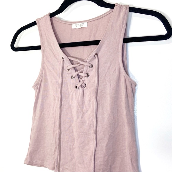 Heart & Hips Criss Cross Front Tank Top Pink Small - Picture 3 of 6